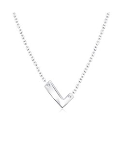 Silver Initial Letter Necklace L SPE-5552